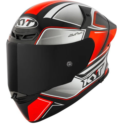 KYT TT Revo Tourist Gloss Red Fluro Helmet