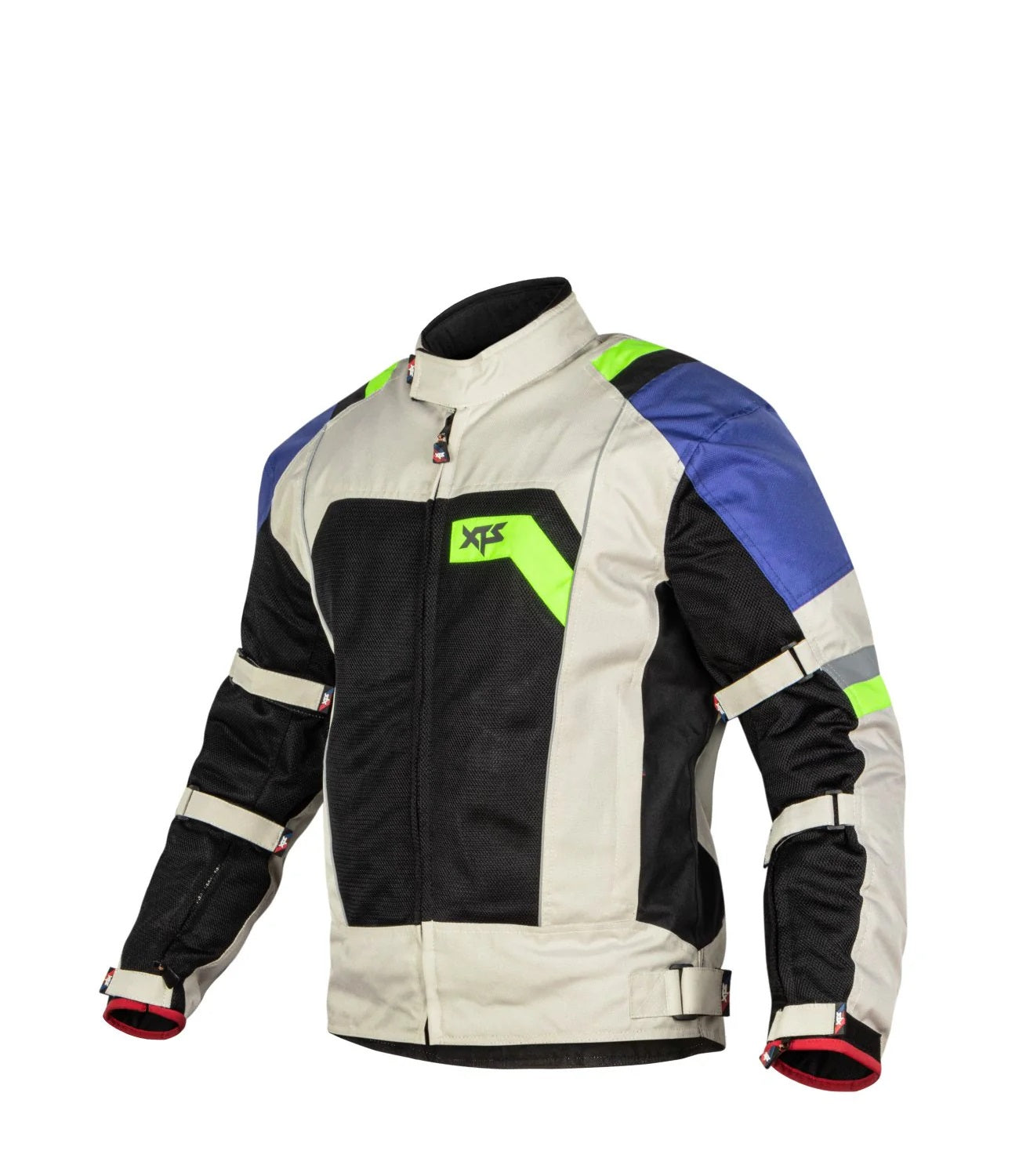 XTS Speedway Off White Blue Riding Jacket