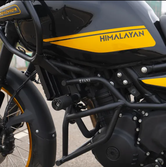 ZANA Crash Guard For Himalayan 450 (With Slider Black Texture,Mild Steel) Type-1