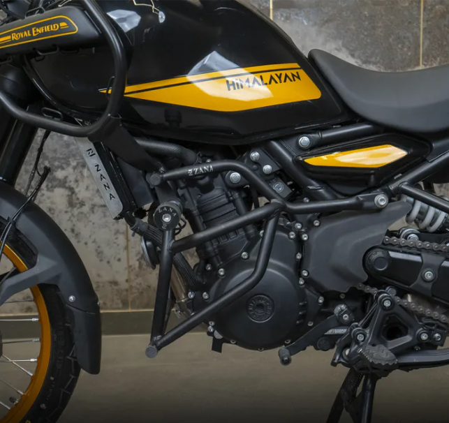 ZANA Crash Guard For Himalayan 450 (With Slider Black Texture,Mild Steel) Type-1