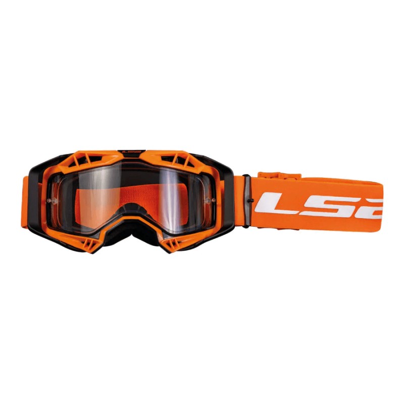 LS2 AURA Offroad Goggles with Clear Visor ( Orange)