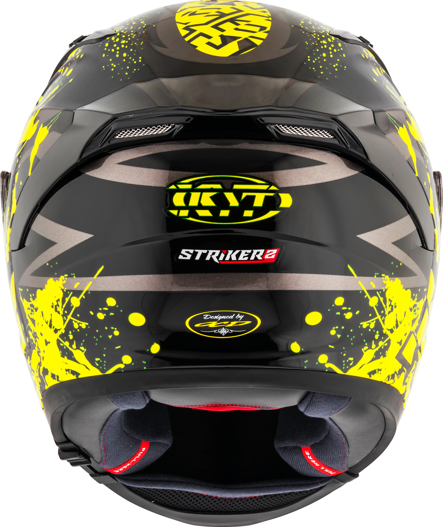 KYT Striker 2V Nutron Gloss Black Yellow Helmets