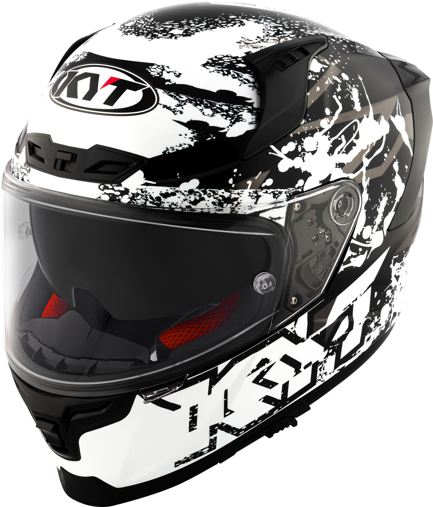 KYT Striker 2V Nutron Gloss Black White Helmets