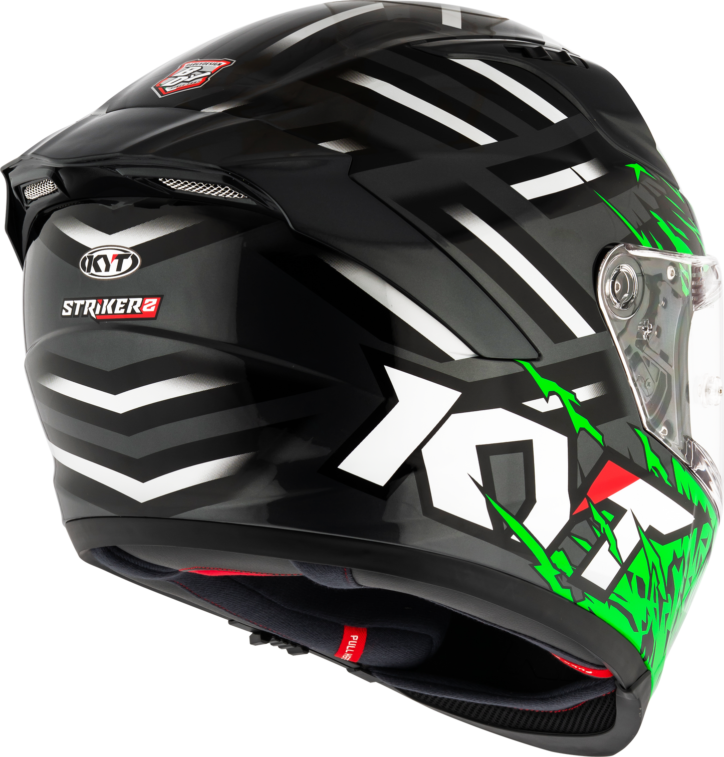 KYT Striker 2V FLAMING ANTHRACITE GREEN Helmet