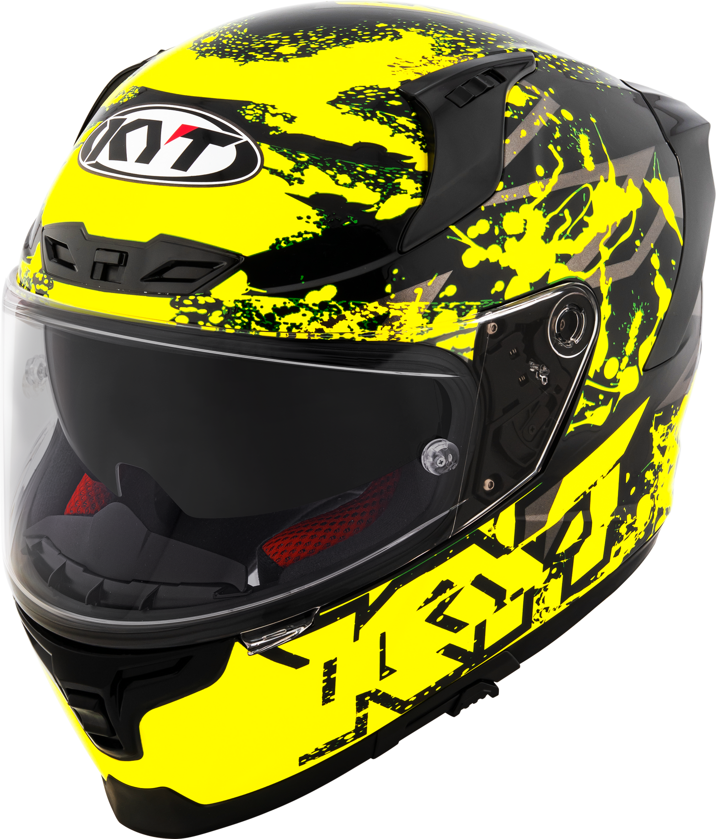 KYT Striker 2V Nutron Gloss Black Yellow Helmets