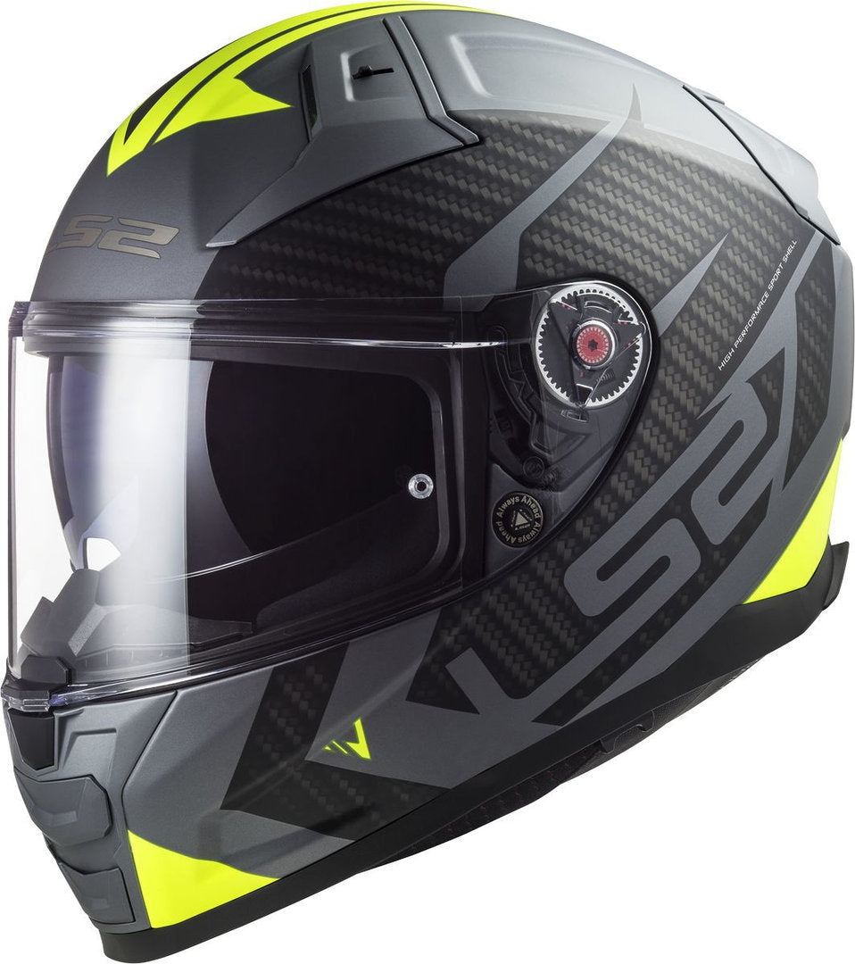 LS2 FF811 Vector II Splitter Matt Titanium hiviz yellow Helmets