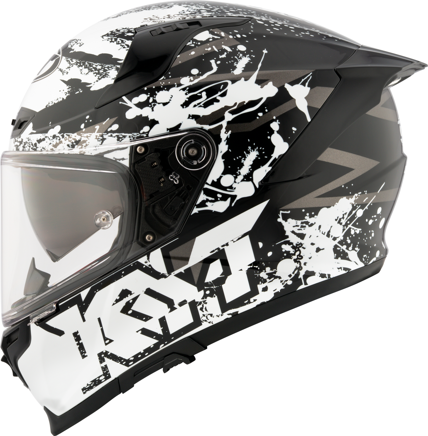 KYT Striker 2V Nutron Gloss Black White Helmets