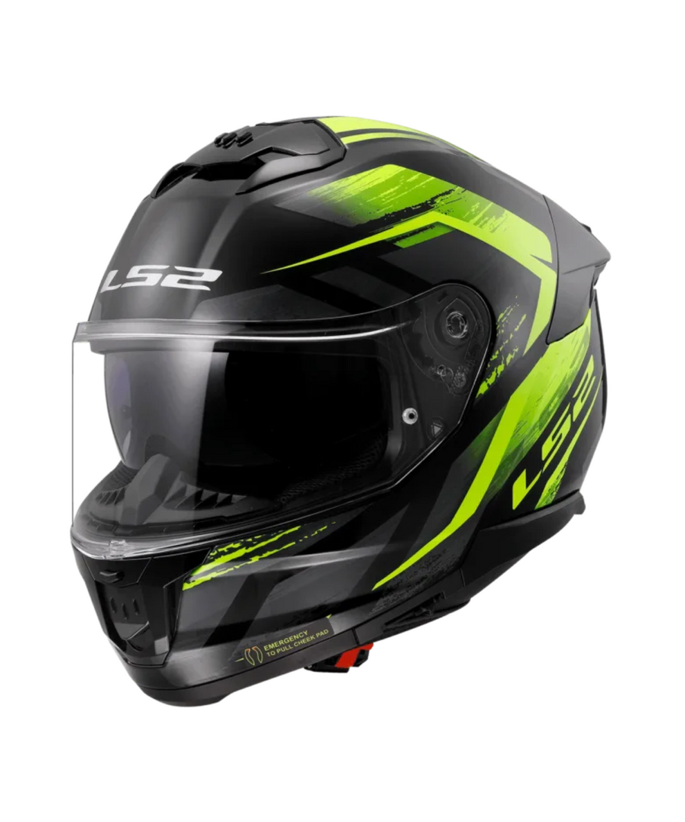 LS2 FF320 STREAM II FURY GLOSS Black HI VIZ Yellow -06