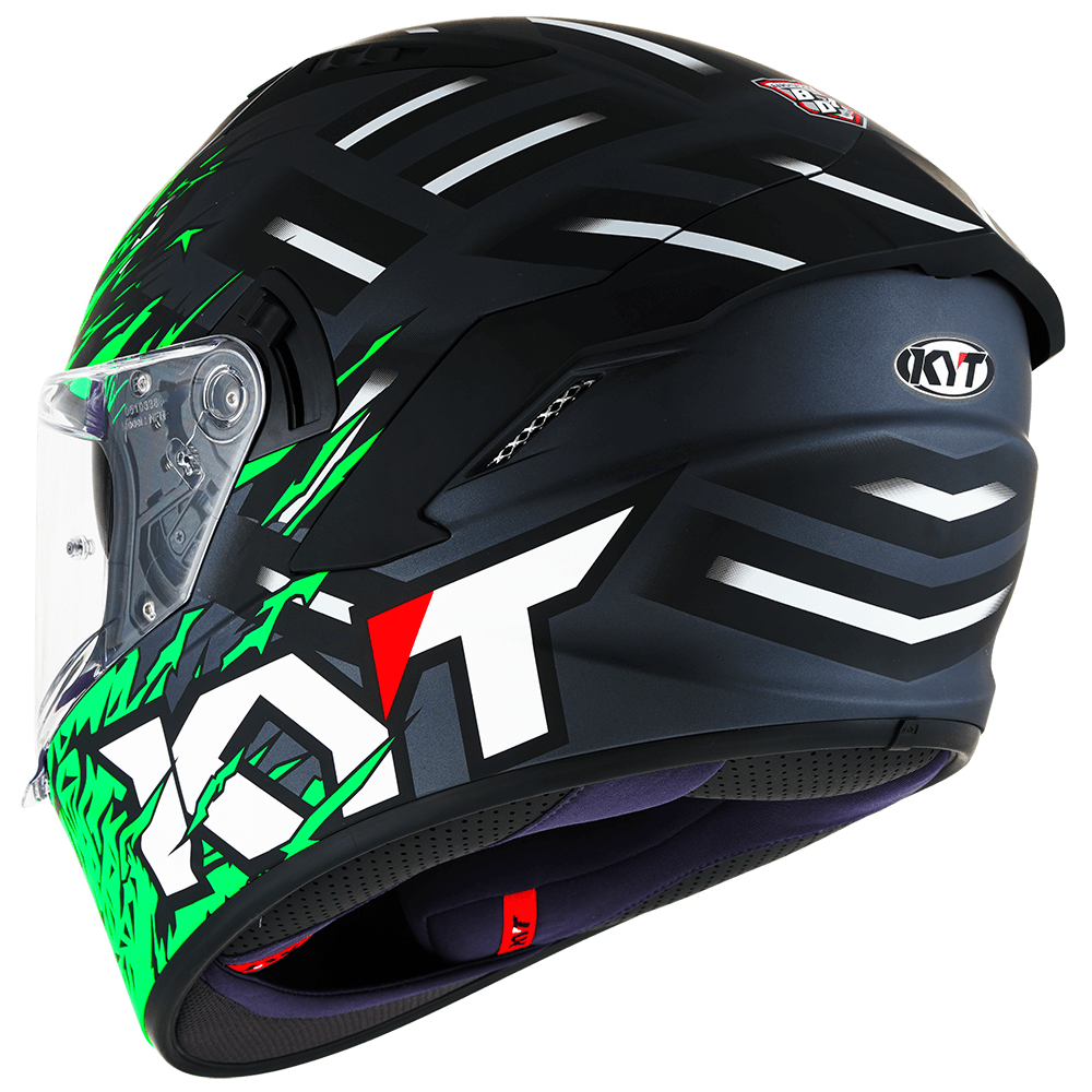 KYT Striker 2V FLAMING ANTHRACITE GREEN Helmet