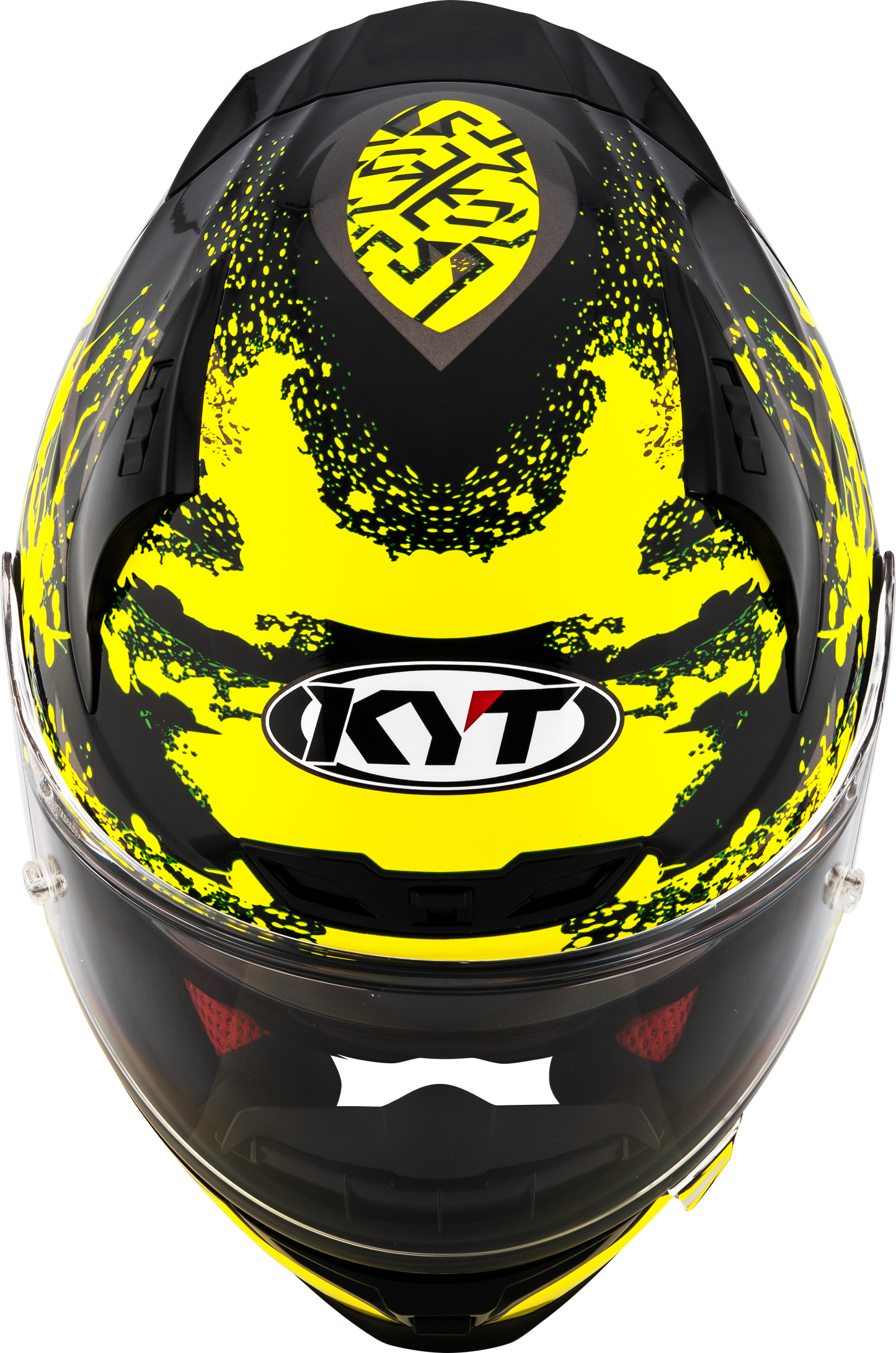 KYT Striker 2V Nutron Gloss Black Yellow Helmets