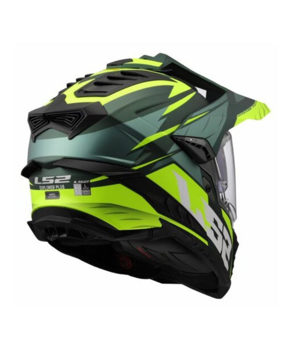 LS2 MX701 EXPLORER Spire Gloss Hi Viz Green Helmets