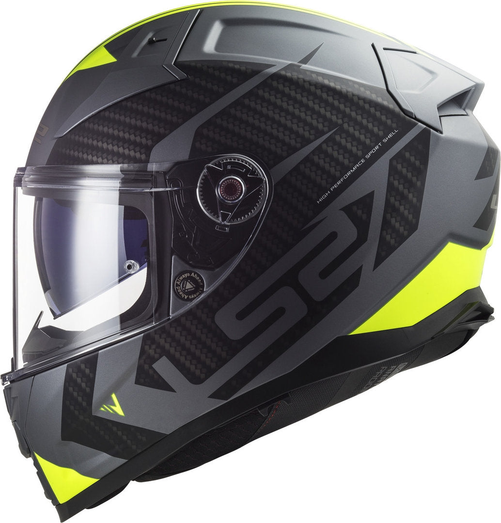 LS2 FF811 Vector II Splitter Matt Titanium hiviz yellow Helmets