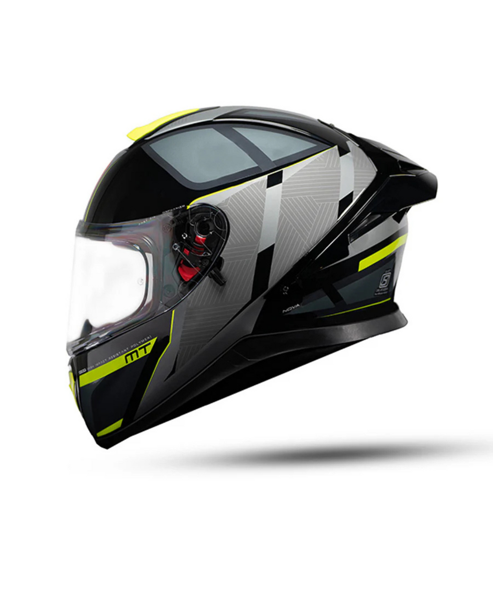 MT Thunder3 Pro Nova B62 Matt Black Grey Yellow Helmet - AH Helmets