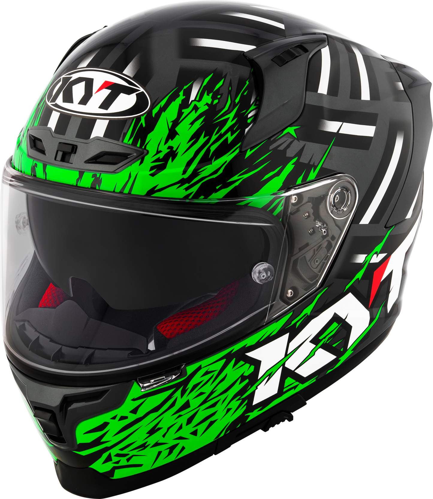 KYT Striker 2V FLAMING ANTHRACITE GREEN Helmet