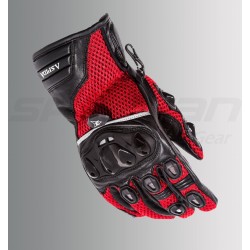 ASPIDA Phaeton Short Cuff Mesh & Leather Gloves (Red)
