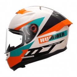 MT Hummer Quo Gloss White & Orange Helmet