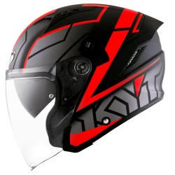 KYT NJ-F Motion Matt Red Fluo Helmet