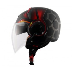 Axor Striker Hitman Matt Black Red Helmet