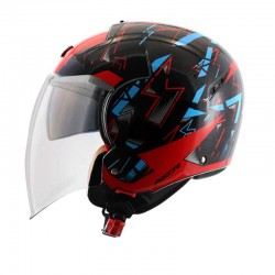 Axor Striker Cyborg Dull Black Red Helmet