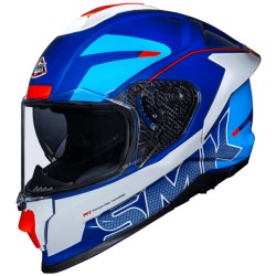 SMK Titan Firefly Gloss White Blue Red (GL513) Helmet