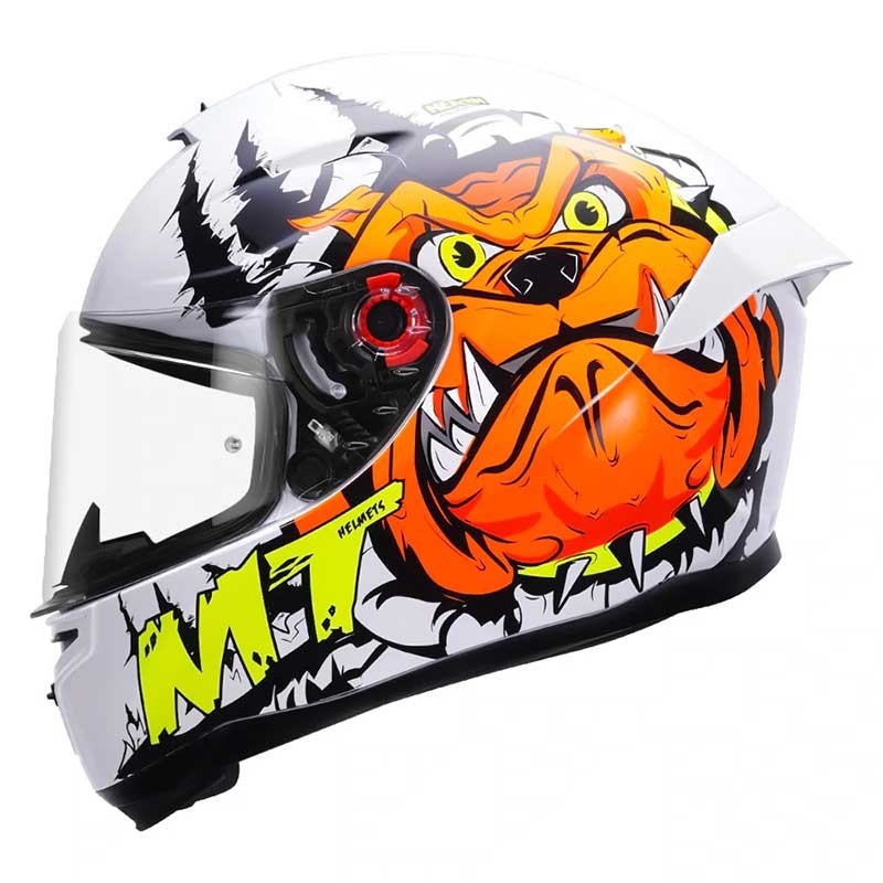 MT Hummer Neron Motorcycle Gloss Flo Orange Helmet