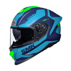 SMK Titan Arok MA558 Matt Blue Green Helmet