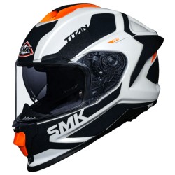 SMK Titan Arok Gloss White Grey Orange (GL167) Helmet