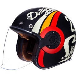 SMK Retro Jet Speed TT Black White Red Matt (MA213) Helmet