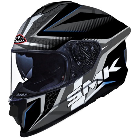 SMK Titan Slick Gloss Black Grey Blue (GL265) Helmet