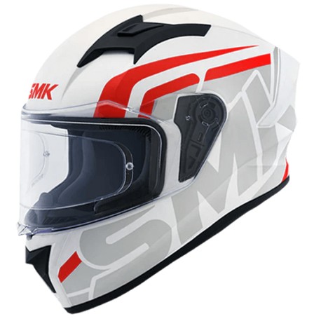 SMK Stellar Stage Gloss White Grey Red (GL163) Helmet