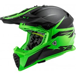 LS2 MX437 Fast Evo Roar Matt Gloss Black Green Helmet
