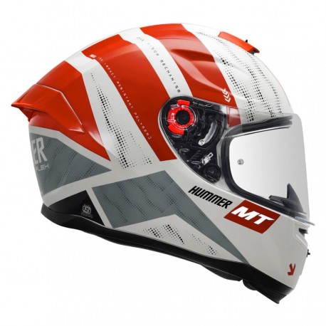 MT Hummer Flex Helmet ( White Red )