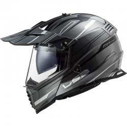 LS2 MX436 Pioneer Evo Knight Gloss Titanium White Helmet