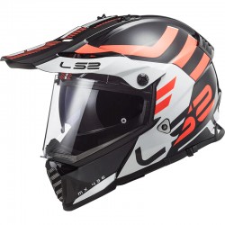 LS2 MX436 Pioneer Evo Adventurer Gloss Black White Orange Helmet