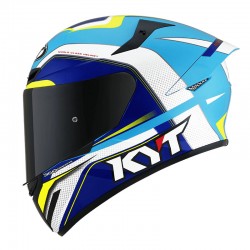 KYT TT Course Grand Prix White/Light Blue Helmet