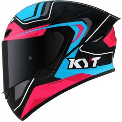 KYT TT Course Overtech Black Blue Pink Helmet