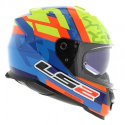 LS2 FF800 Storm II Salvador Replica Blue HI Viz Yellow Gloss Helmet