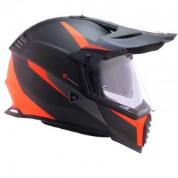 LS2 MX436 Pioneer Evo Router Gloss Black Orange Helmet