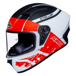 SMK Stellar Squad White Black Red Gloss (GL132) Helmet