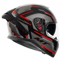MT Thunder3 Pro Pulsion Matt Red Grey Helmet