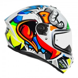 Axxis Draken S Parrot Motorcycle Gloss White Helmet