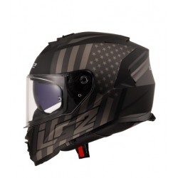 LS2 FF800 Storm II Flag Black Grey Gloss Helmet (D Ring)