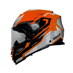 LS2 FF800 Storm II Kronos Gloss Orange White Black Helmet (D Ring)