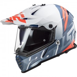 LS2 MX436 Pioneer Evo Evolve Cobalt Gloss Grey White Orange Helmet