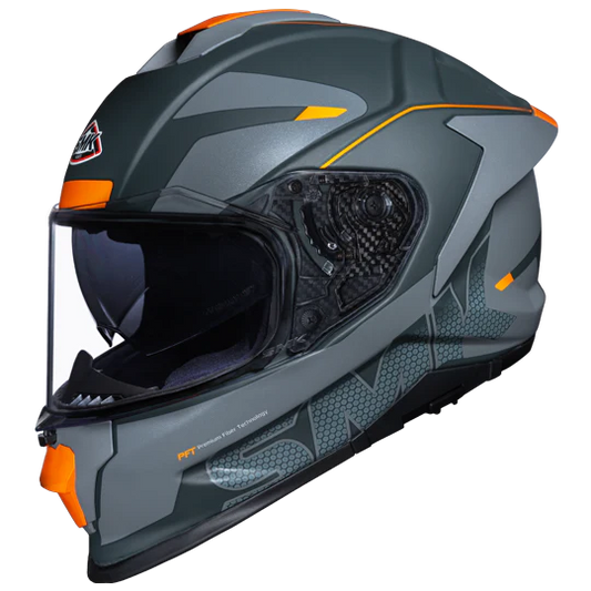 SMK Titan Firefly Matt Grey Orange (MA667) Helmet - AH Helmets