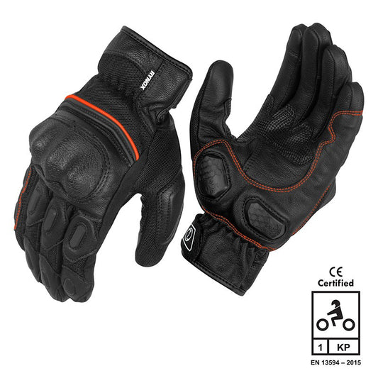 Rynox Tornado Pro 3 Gloves Black Orange - AH Helmets