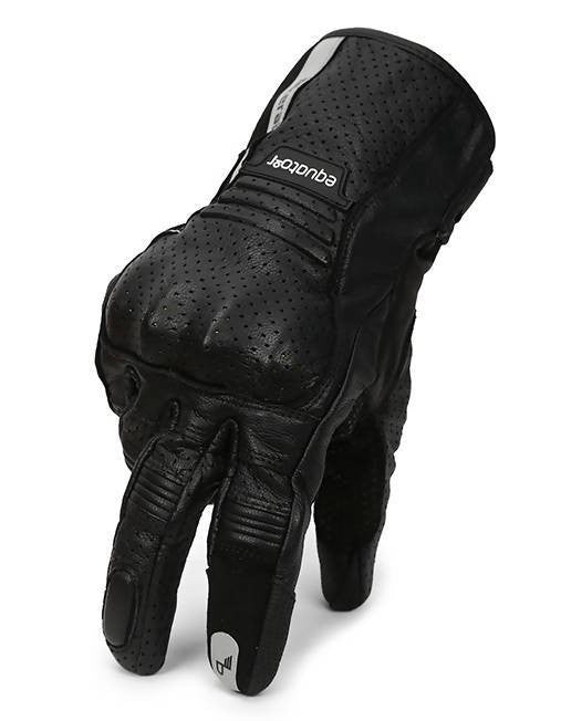 Bikeratti Equator Summer Leather Riding Black Gloves
