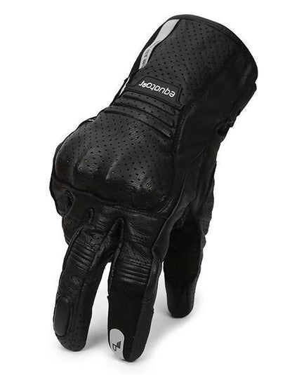 Bikeratti Equator Summer Leather Riding Black Gloves