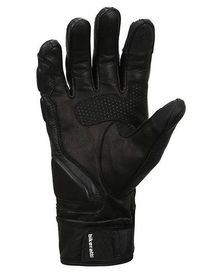 Bikeratti Equator Summer Leather Riding Black Gloves