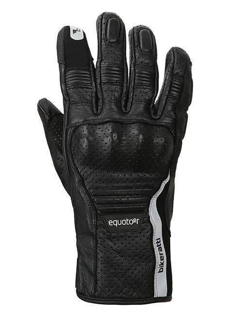 Bikeratti Equator Summer Leather Riding Black Gloves